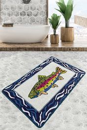 Mijölnir Alfombrilla de baño Pescado Multicolor